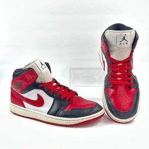 Nike Air Jordan 1 Mid Shoes Womens Size 9 Red Black White Sneakers BQ6472-079